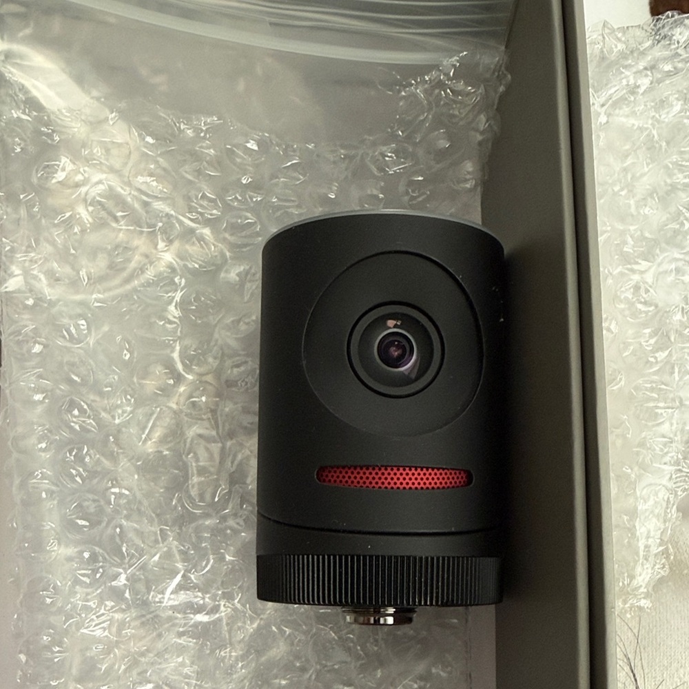 High-Definition Black Webcam with Red Accent